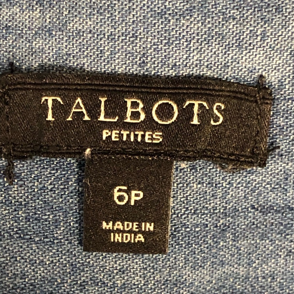 Talbots shirt denim button down size 6Petite - Picture 6 of 7